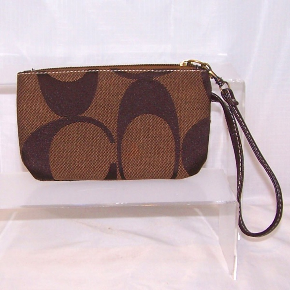 VTG- faux Coach Signature Canvas Wristlet